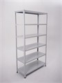 Стеллаж металлический 220х150х40 см 6 полок цельная стойка светло-серый ms-202