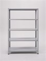 Стеллаж металлический 250х100х70 см 5 полок цельная стойка светло-серый ms-271