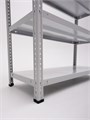 Стеллаж металлический 200x100x30 см 5 полок цельная стойка светло-серый ms-115